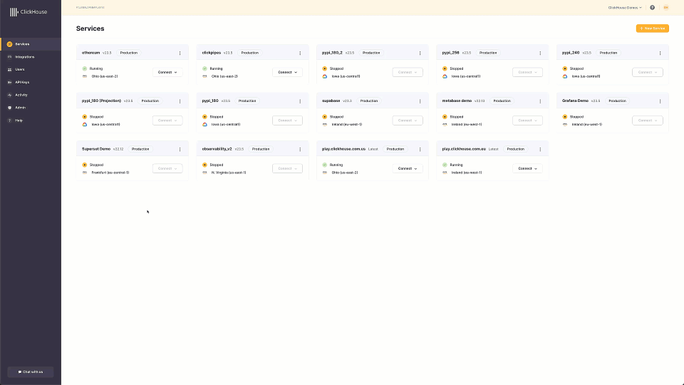Animated: end-to-end Kafka -> ClickPipes -> ClickHouse demo